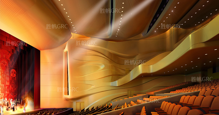 临沂大剧院歌剧厅-GRG水波纹墙面